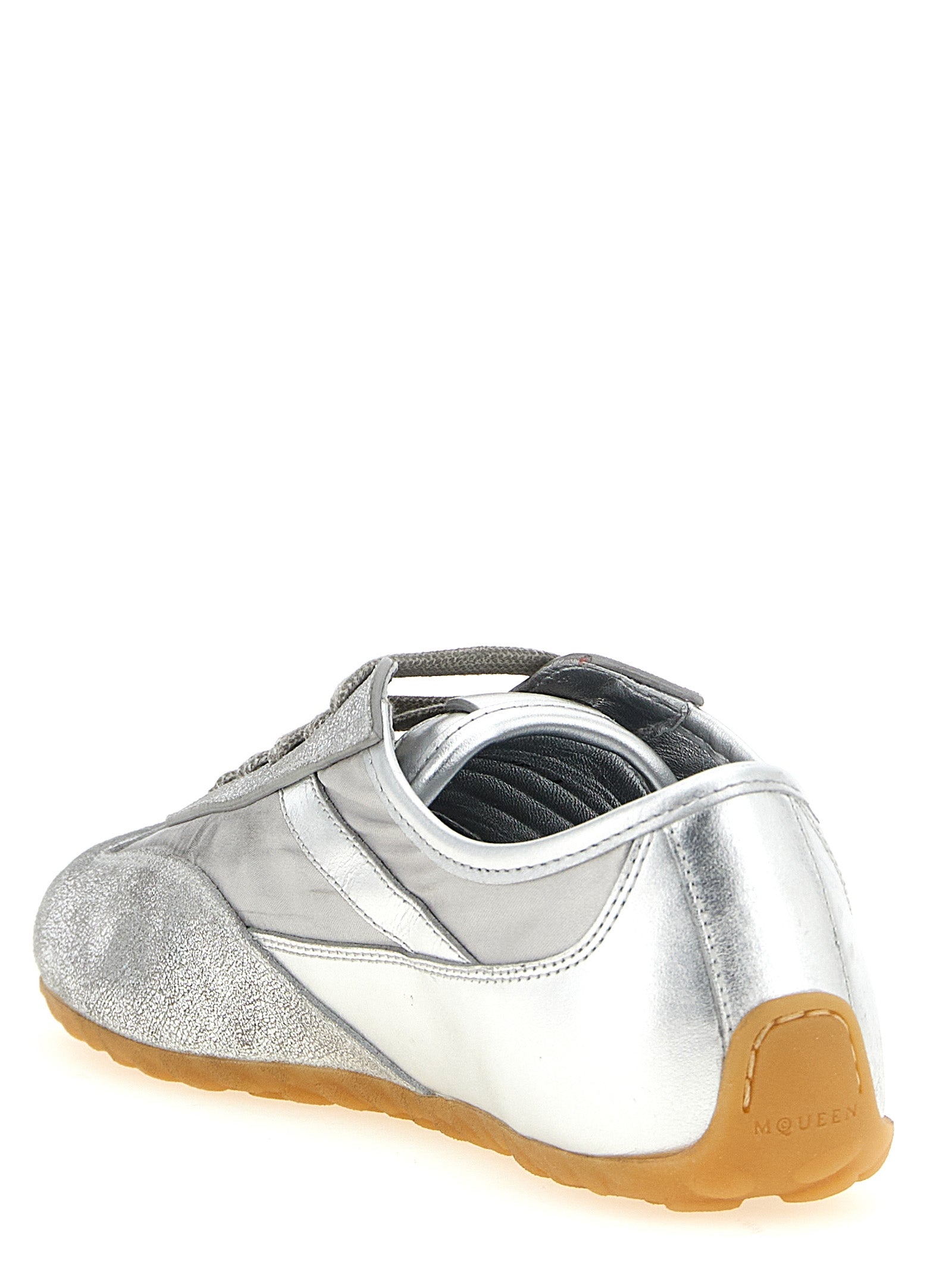 Alexander McQueen Silver Leather Athletic Sneakers Alexander McQueen