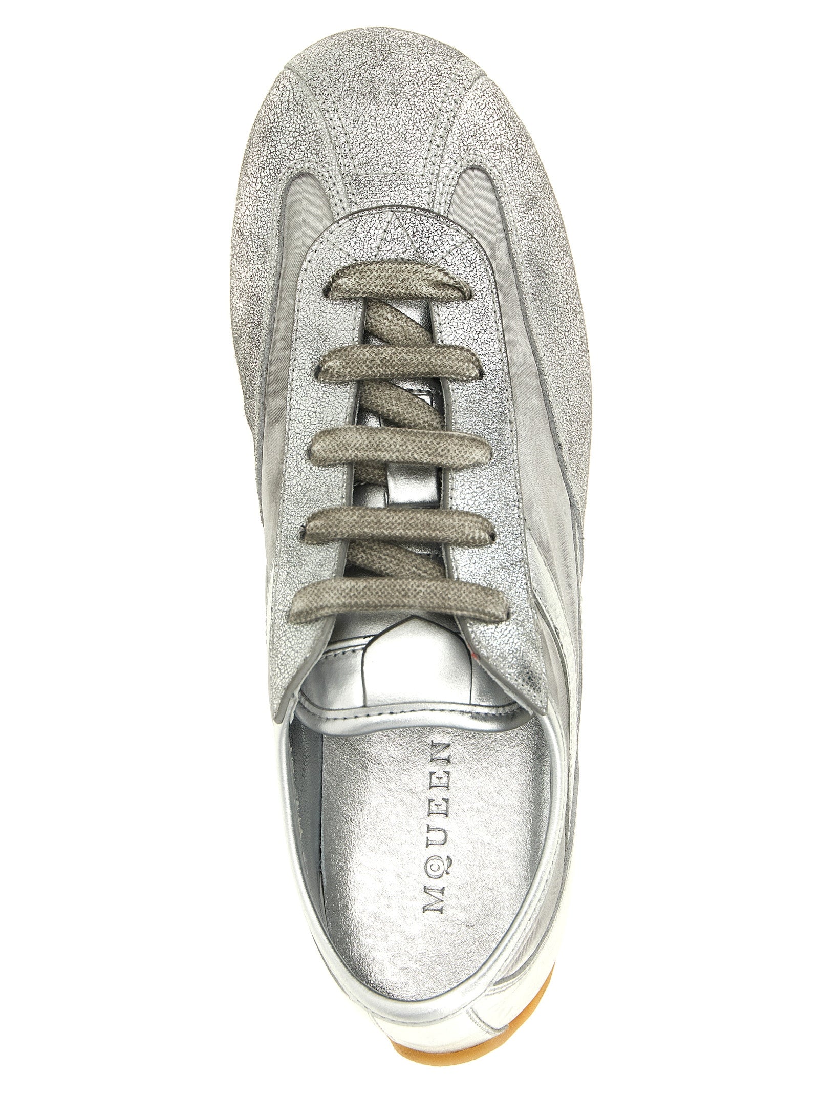 Alexander McQueen Silver Leather Athletic Sneakers Alexander McQueen