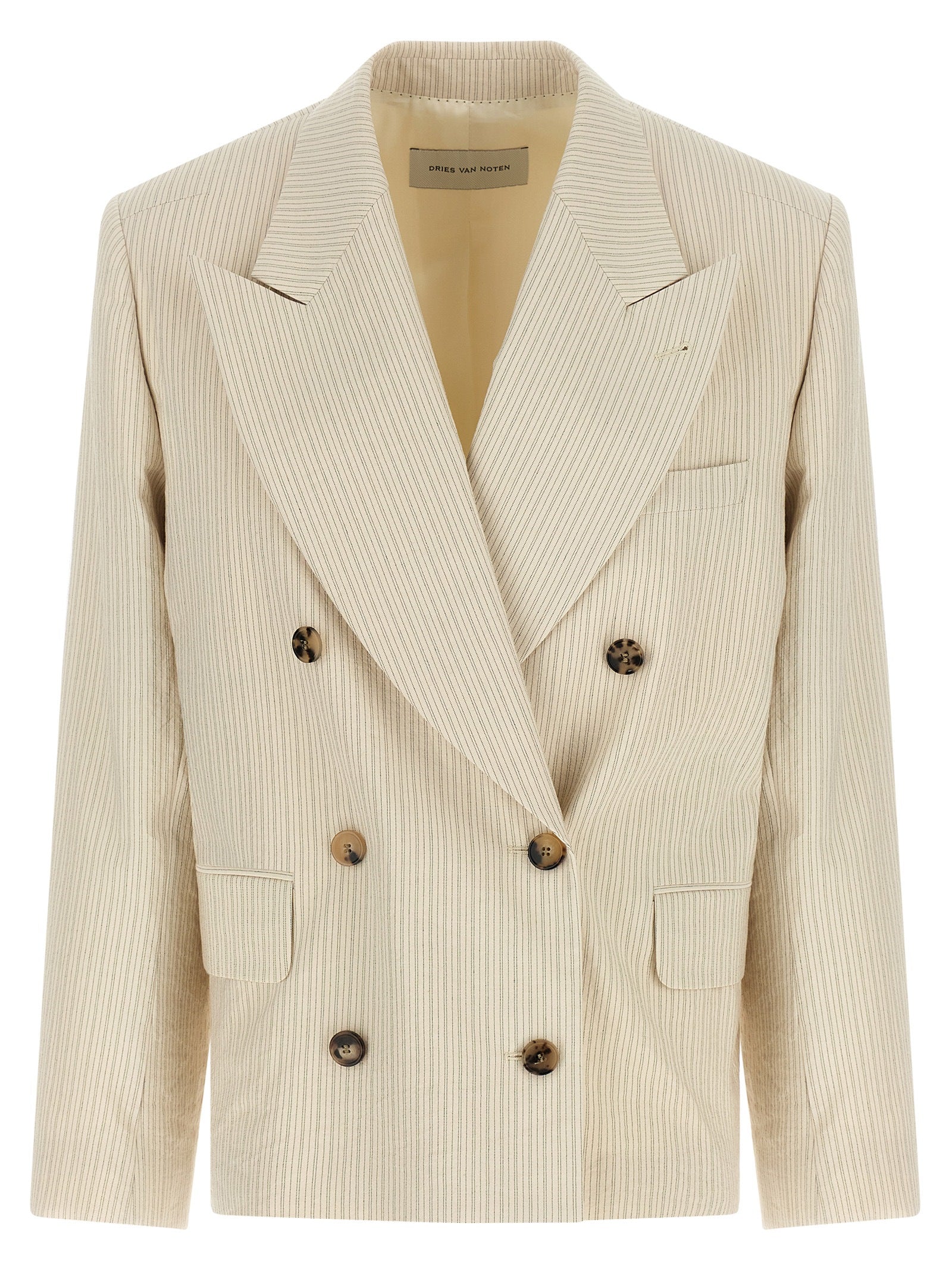 Dries Van Noten Beige Cotton Blazer Dries Van Noten