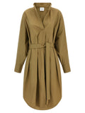 NUDE Brown Cotton Midi Dress NUDE