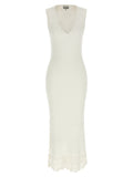 Ganni White Organic Cotton Long Dress Ganni