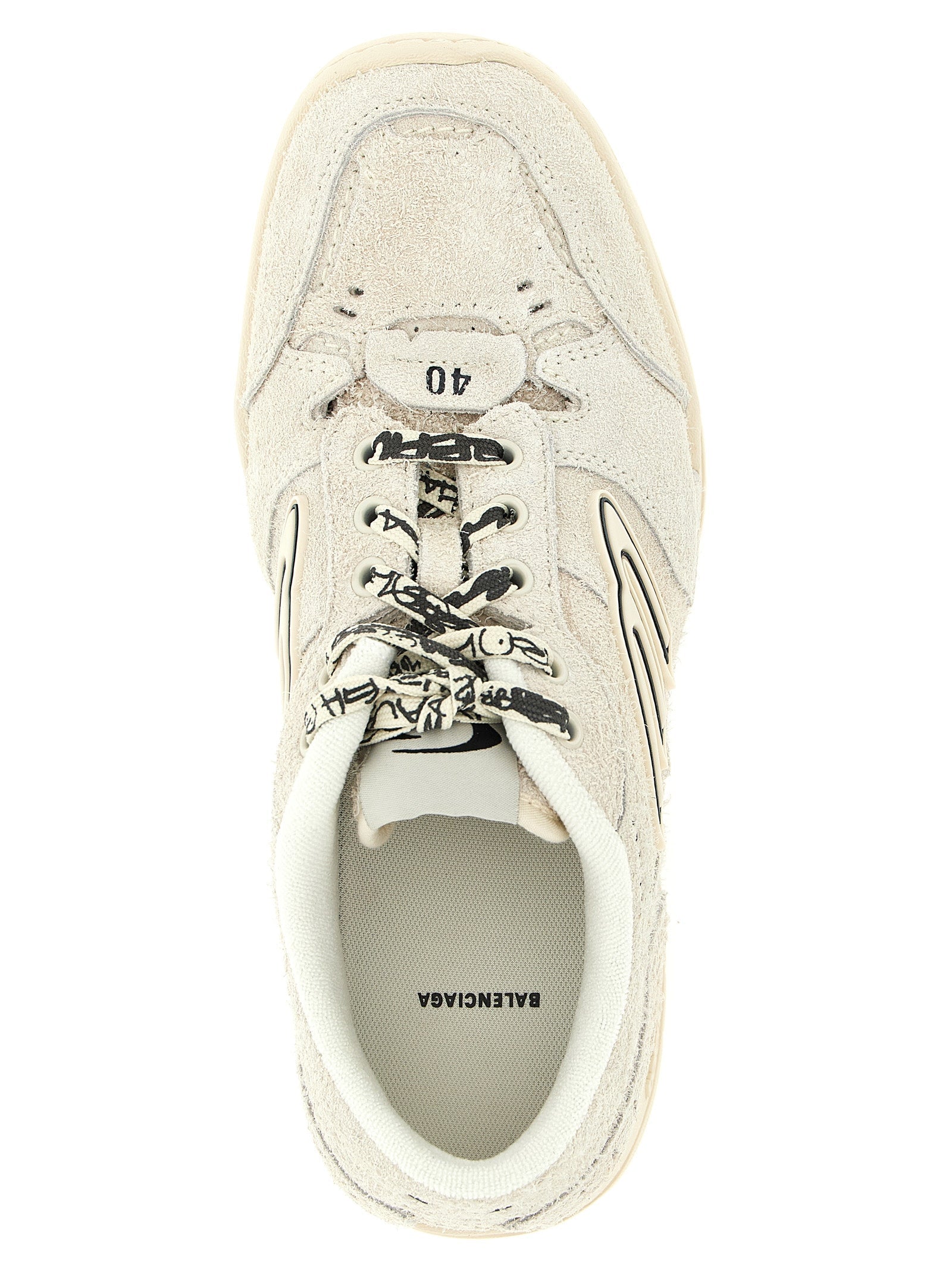 Balenciaga Beige Bovine Leather Platform Sneakers Balenciaga