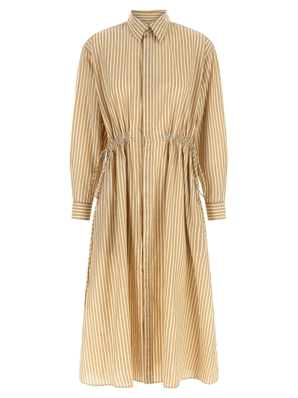 Polo Ralph Lauren Beige Cotton Midi Dress Polo Ralph Lauren