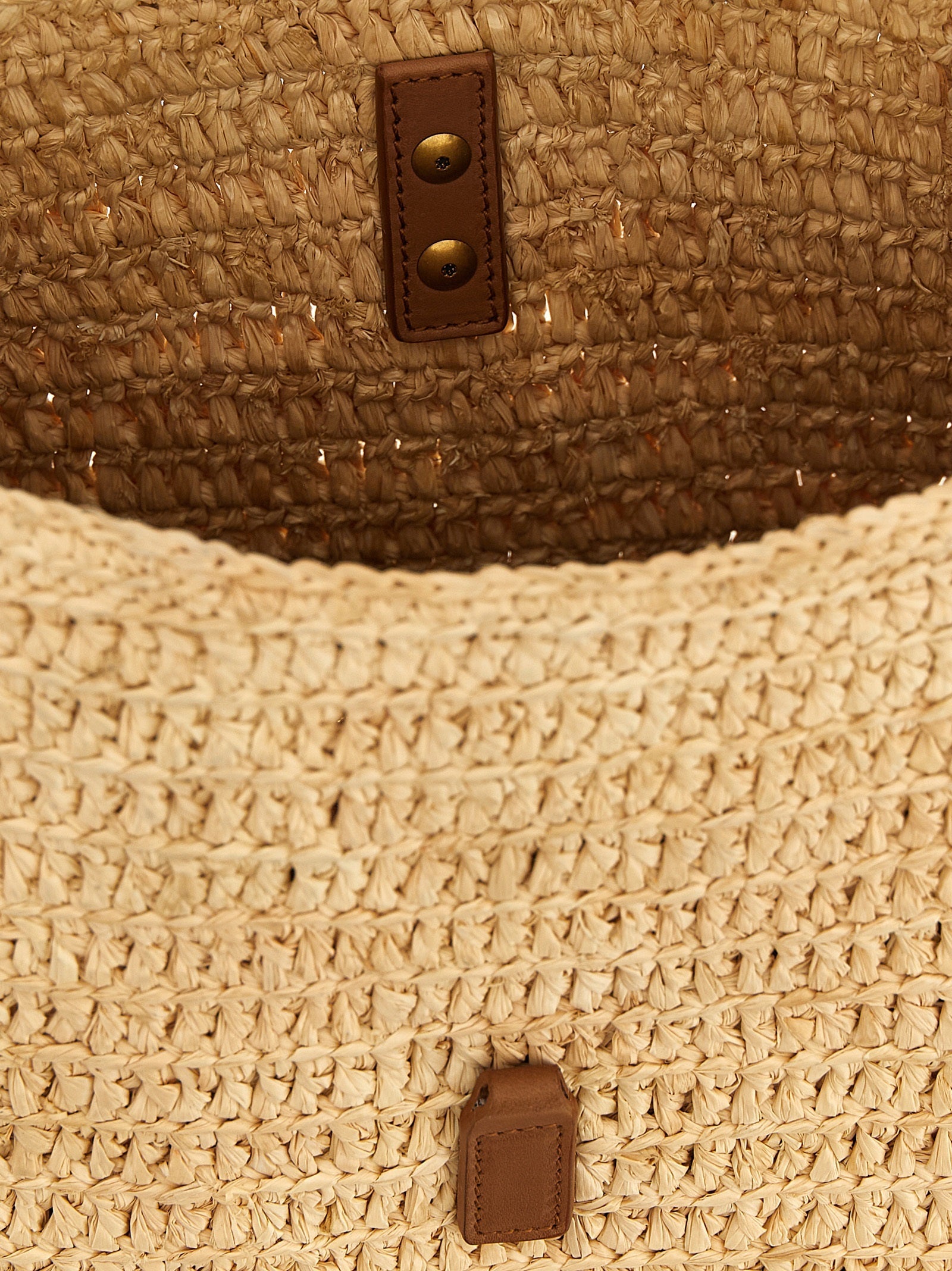 Saint Laurent Beige Raffia Shoulder Bag