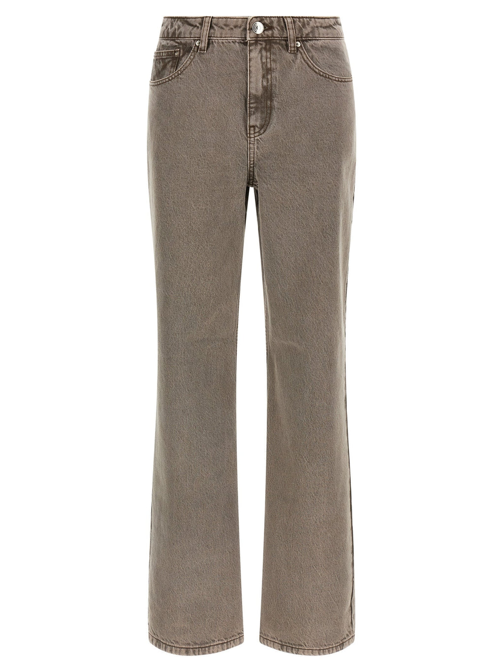 ROTATE BIRGER CHRISTENSEN Brown Cotton Straight-Leg Jeans ROTATE BIRGER CHRISTENSEN