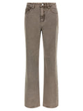 ROTATE BIRGER CHRISTENSEN Brown Cotton Straight-Leg Jeans ROTATE BIRGER CHRISTENSEN