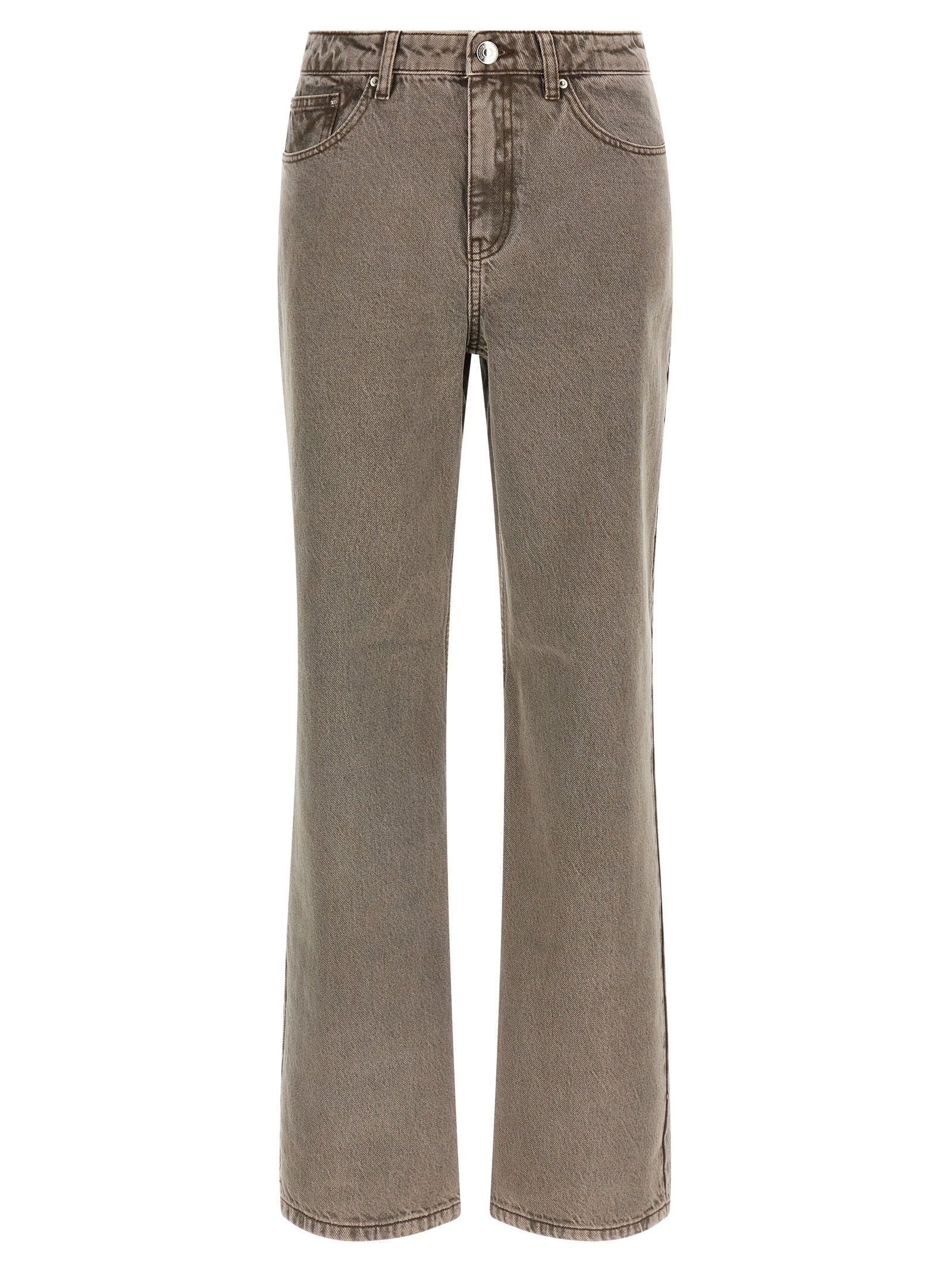 ROTATE BIRGER CHRISTENSEN Brown Cotton Straight-Leg Jeans ROTATE BIRGER CHRISTENSEN