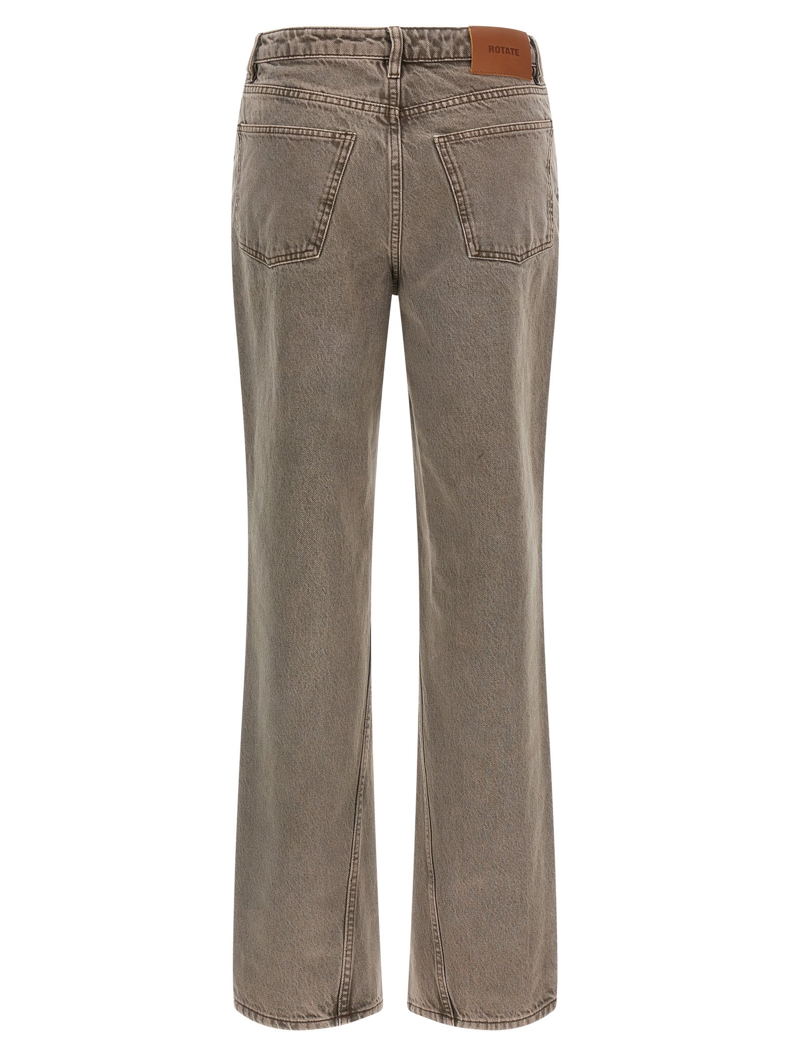 ROTATE BIRGER CHRISTENSEN Brown Cotton Straight-Leg Jeans ROTATE BIRGER CHRISTENSEN