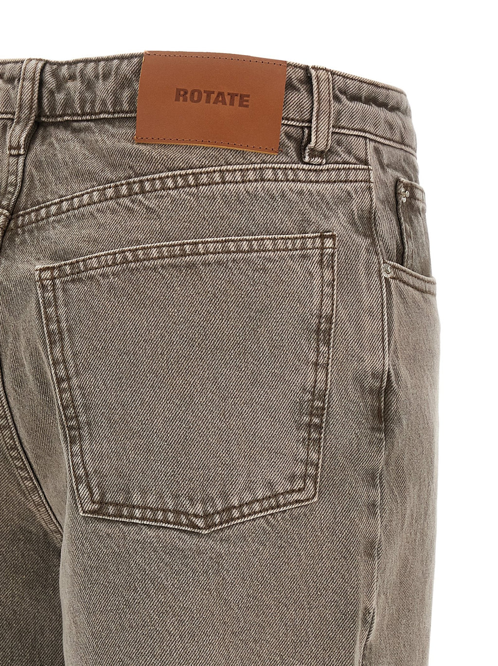 ROTATE BIRGER CHRISTENSEN Brown Cotton Straight-Leg Jeans ROTATE BIRGER CHRISTENSEN