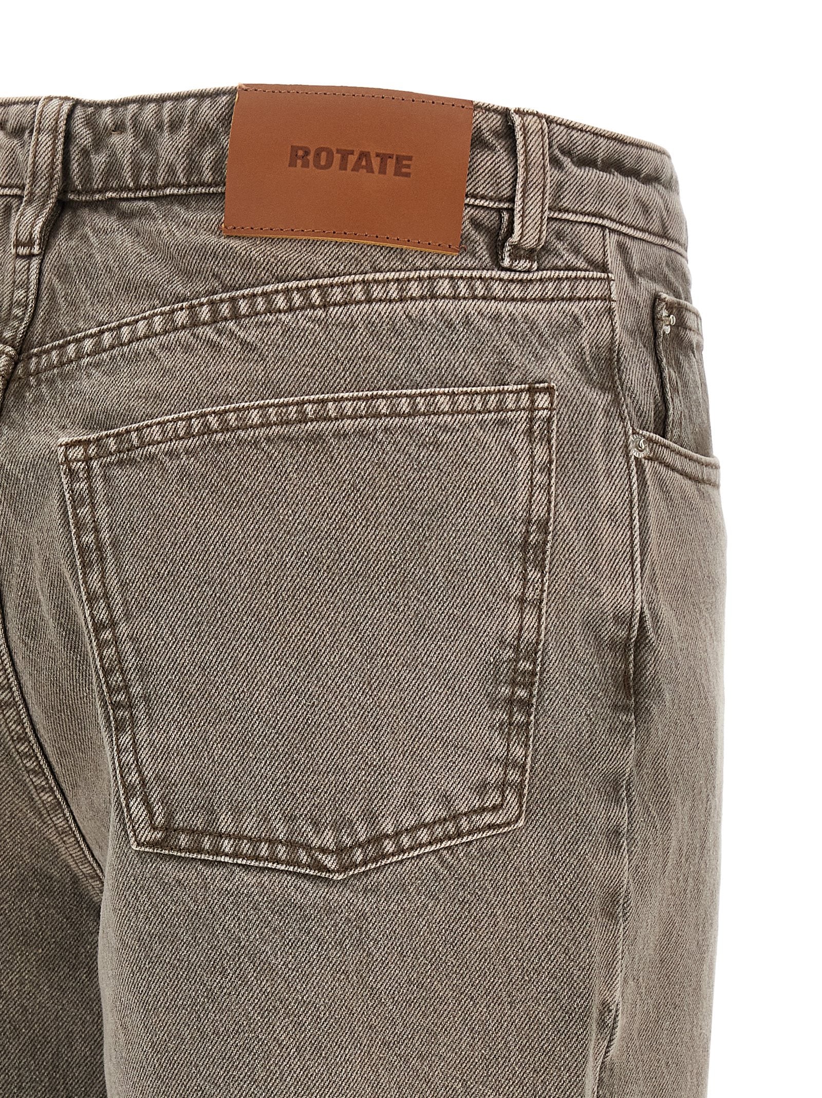 ROTATE BIRGER CHRISTENSEN Brown Cotton Straight-Leg Jeans ROTATE BIRGER CHRISTENSEN