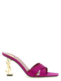 Saint Laurent Fuchsia Viscose Stiletto Heel Sandals Saint Laurent