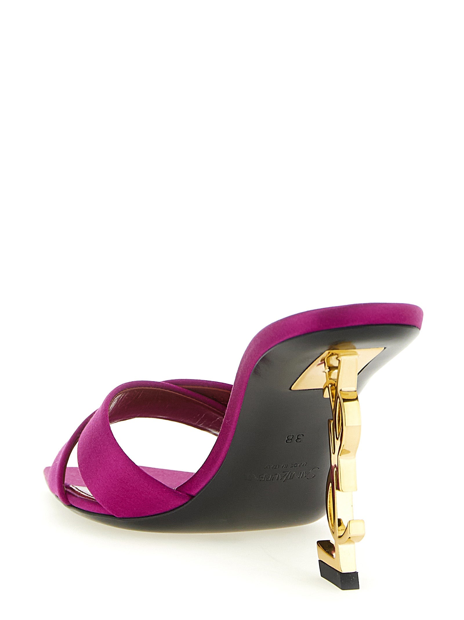 Saint Laurent Fuchsia Viscose Stiletto Heel Sandals Saint Laurent