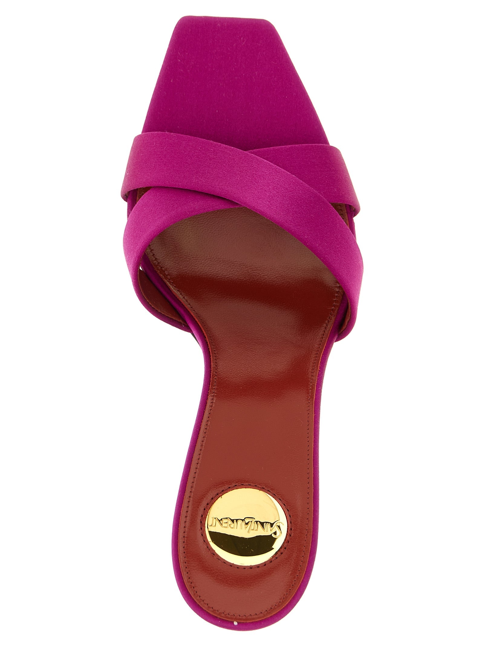 Saint Laurent Fuchsia Viscose Stiletto Heel Sandals Saint Laurent