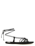 Saint Laurent Black Lamb Leather Flat Sandals Saint Laurent