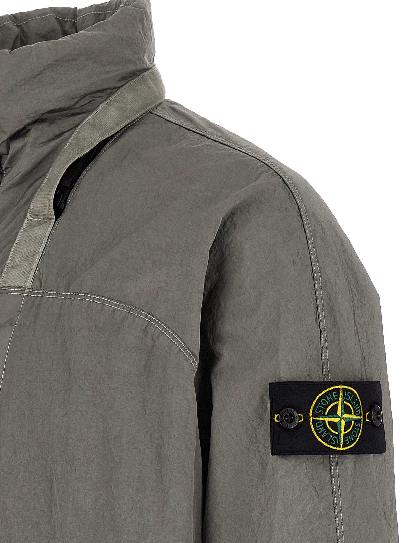 Stone Island Gray Polyamide Bomber Stone Island