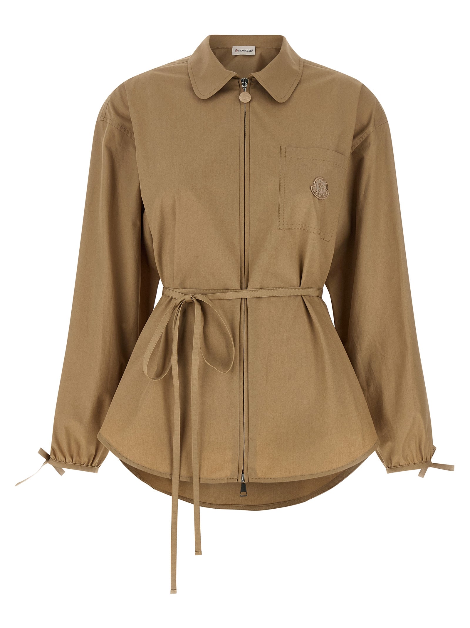 Moncler Beige Cotton Full-Length Jacket Moncler