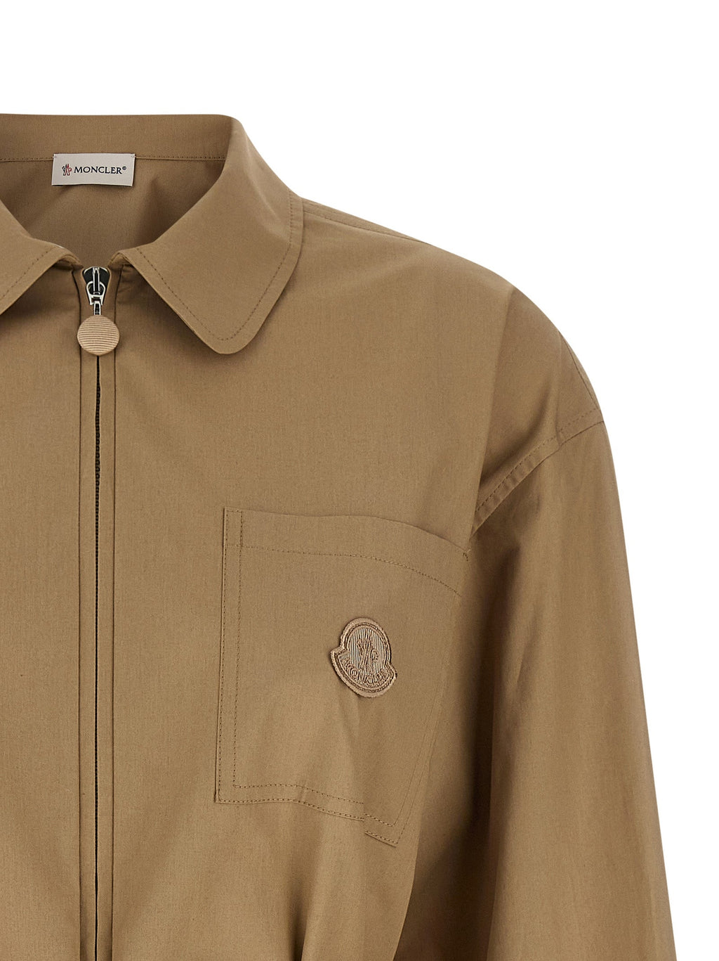 Moncler Beige Cotton Full-Length Jacket Moncler