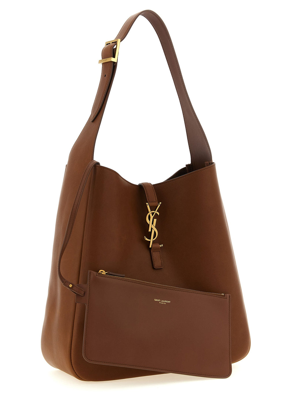 Saint Laurent Brown Calfskin Shoulder Bag Saint Laurent