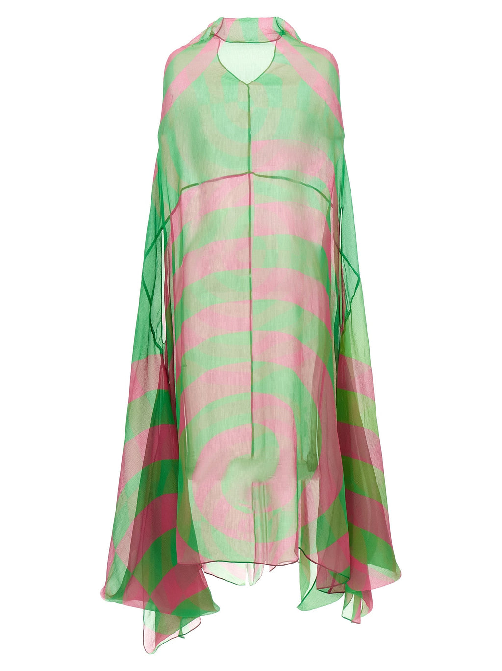 Dries Van Noten Bicolor Silk Midi Dress Dries Van Noten