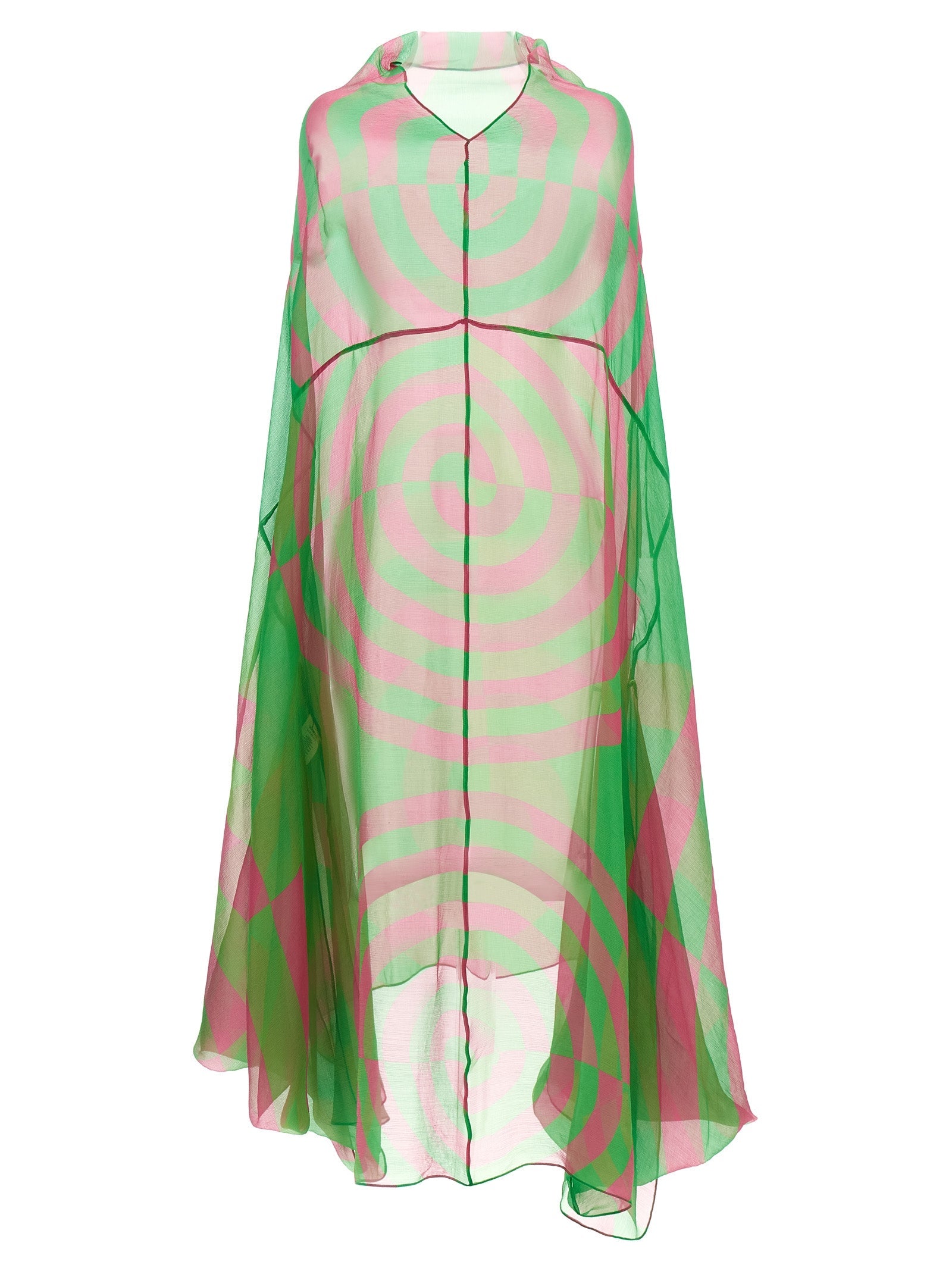 Dries Van Noten Bicolor Silk Midi Dress Dries Van Noten