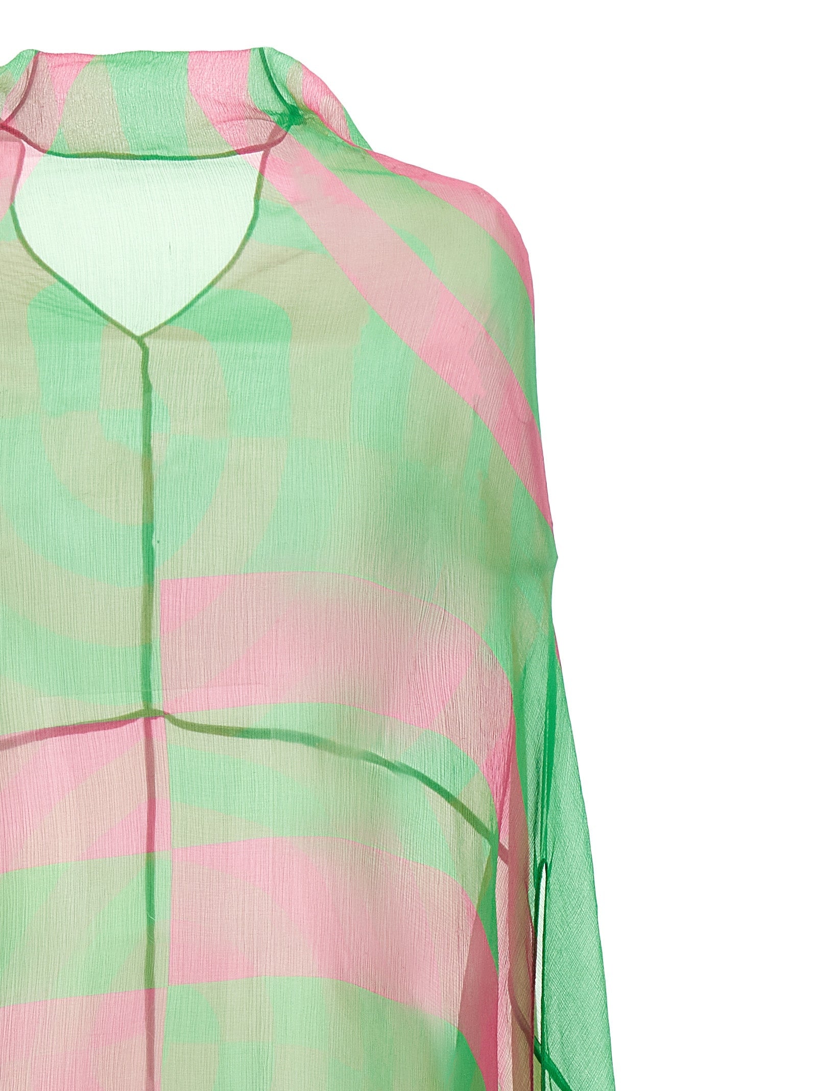 Dries Van Noten Bicolor Silk Midi Dress Dries Van Noten