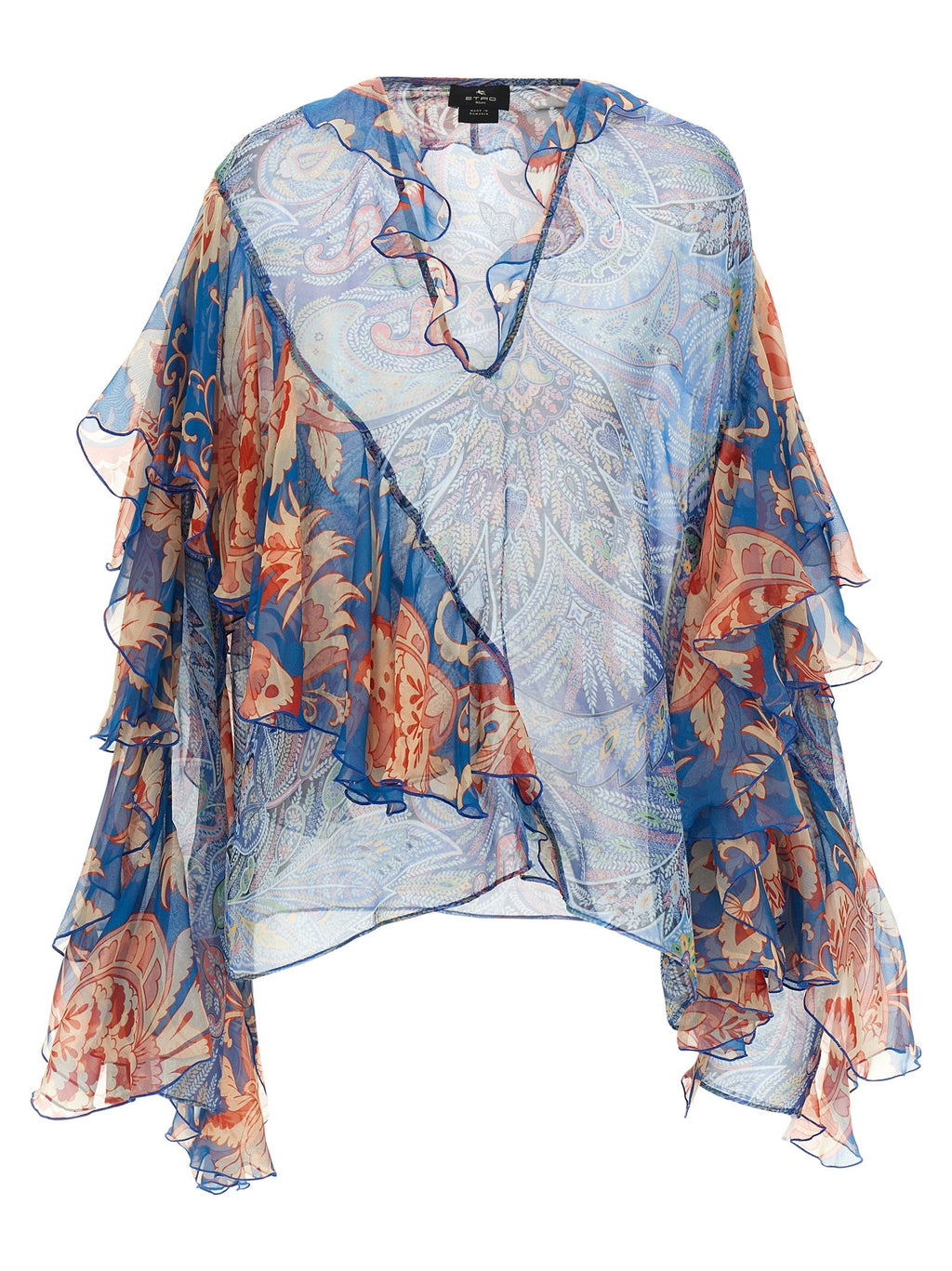 Etro Blue Silk Blouse Etro