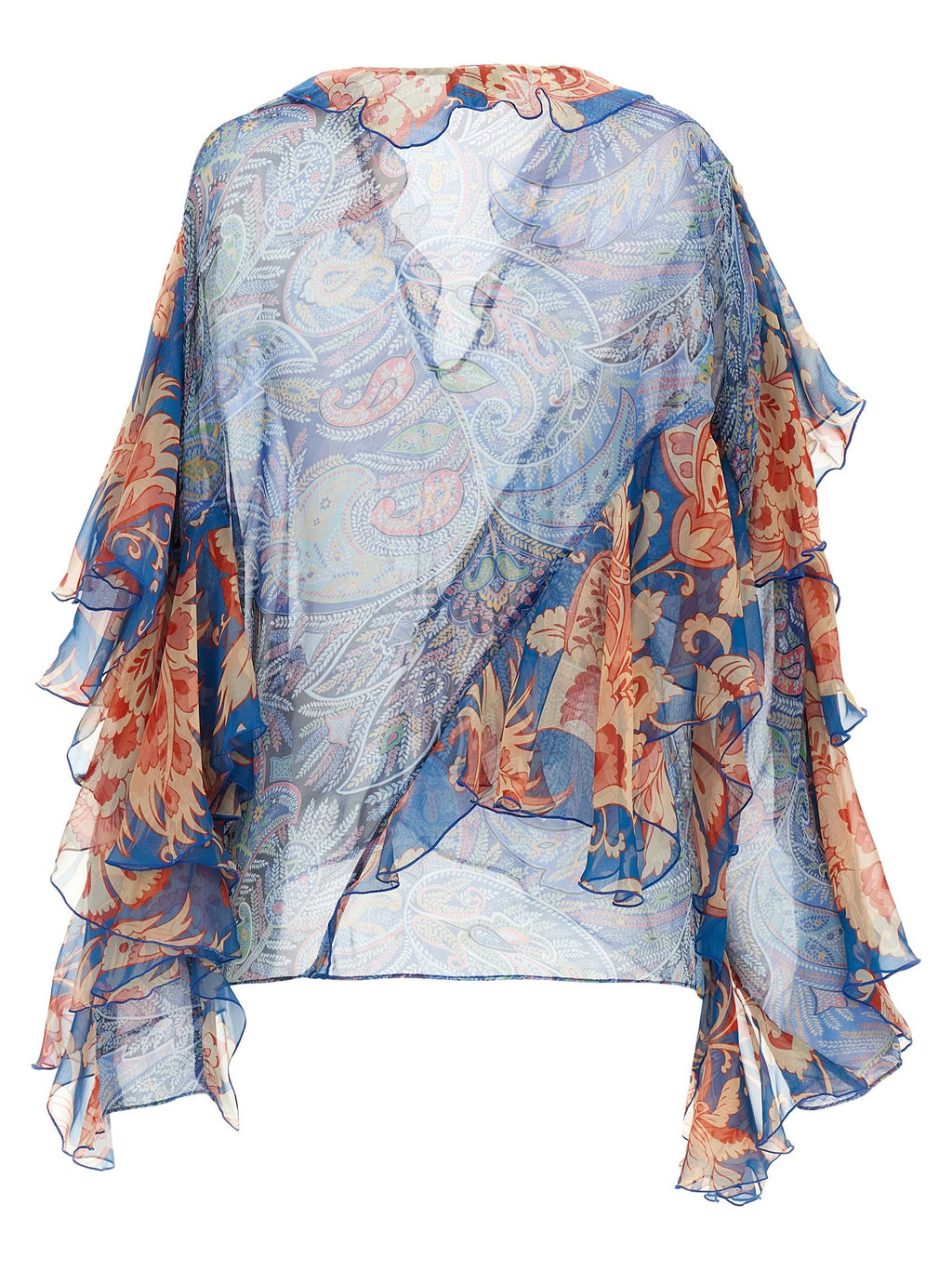 Etro Blue Silk Blouse Etro