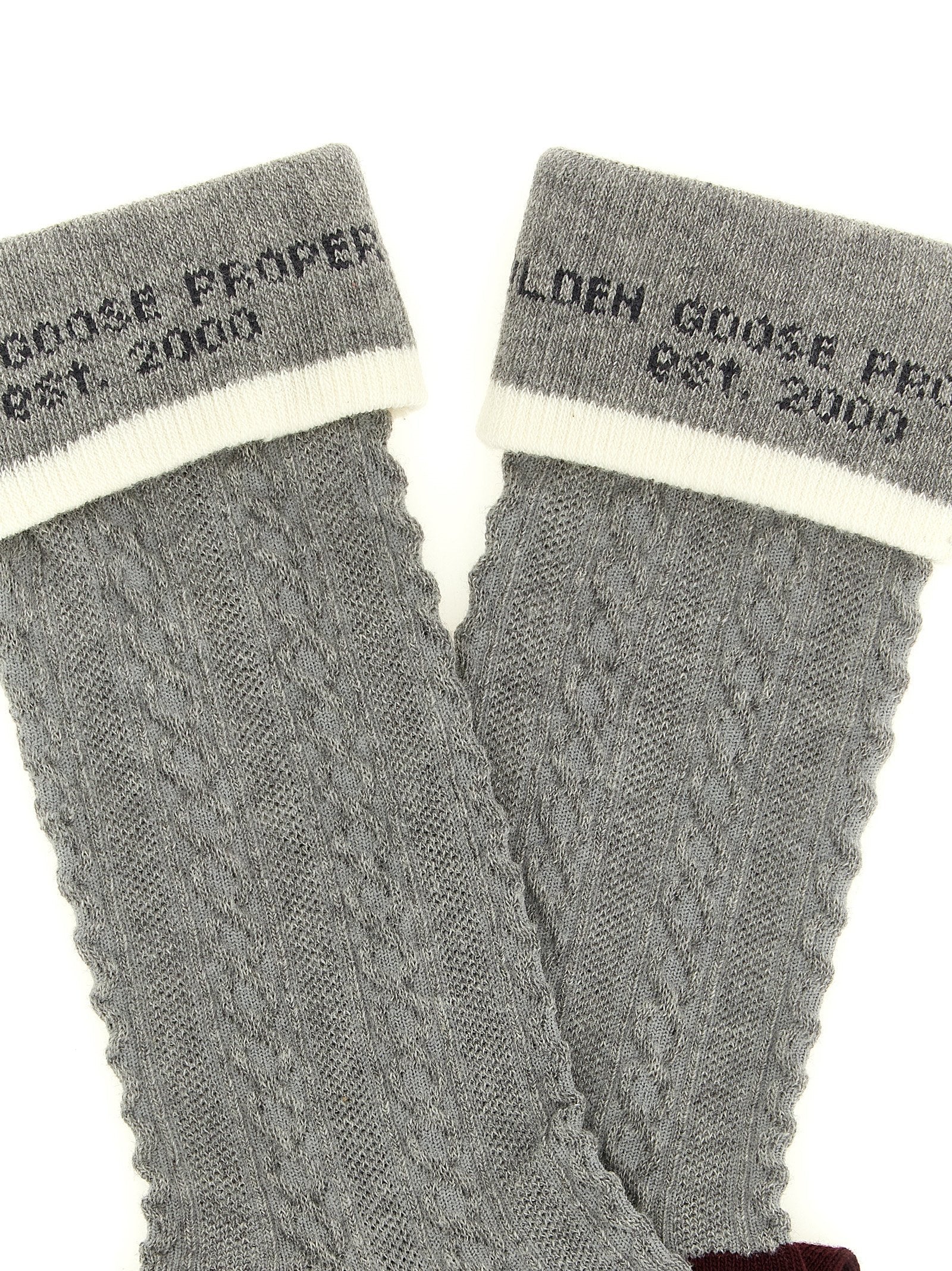 Golden Goose Gray Cotton Socks Golden Goose