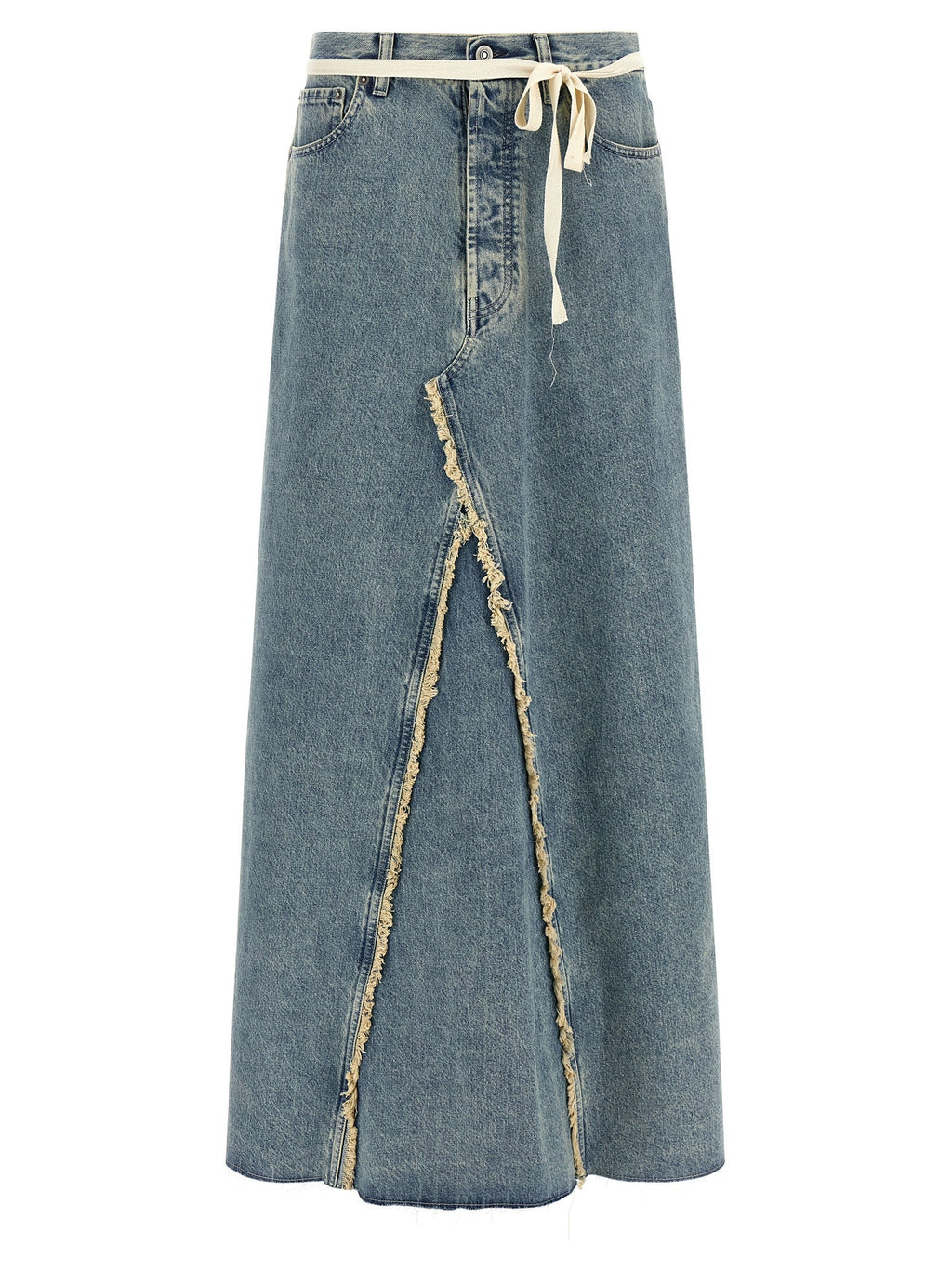 Maison Margiela Blue Cotton Mini Skirt Maison Margiela