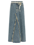 Maison Margiela Blue Cotton Mini Skirt Maison Margiela