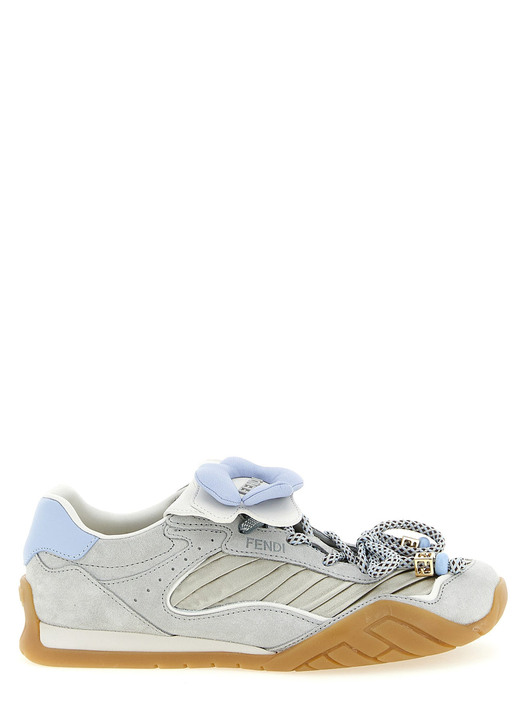 Fendi Gray Calfskin Athletic Sneakers Fendi