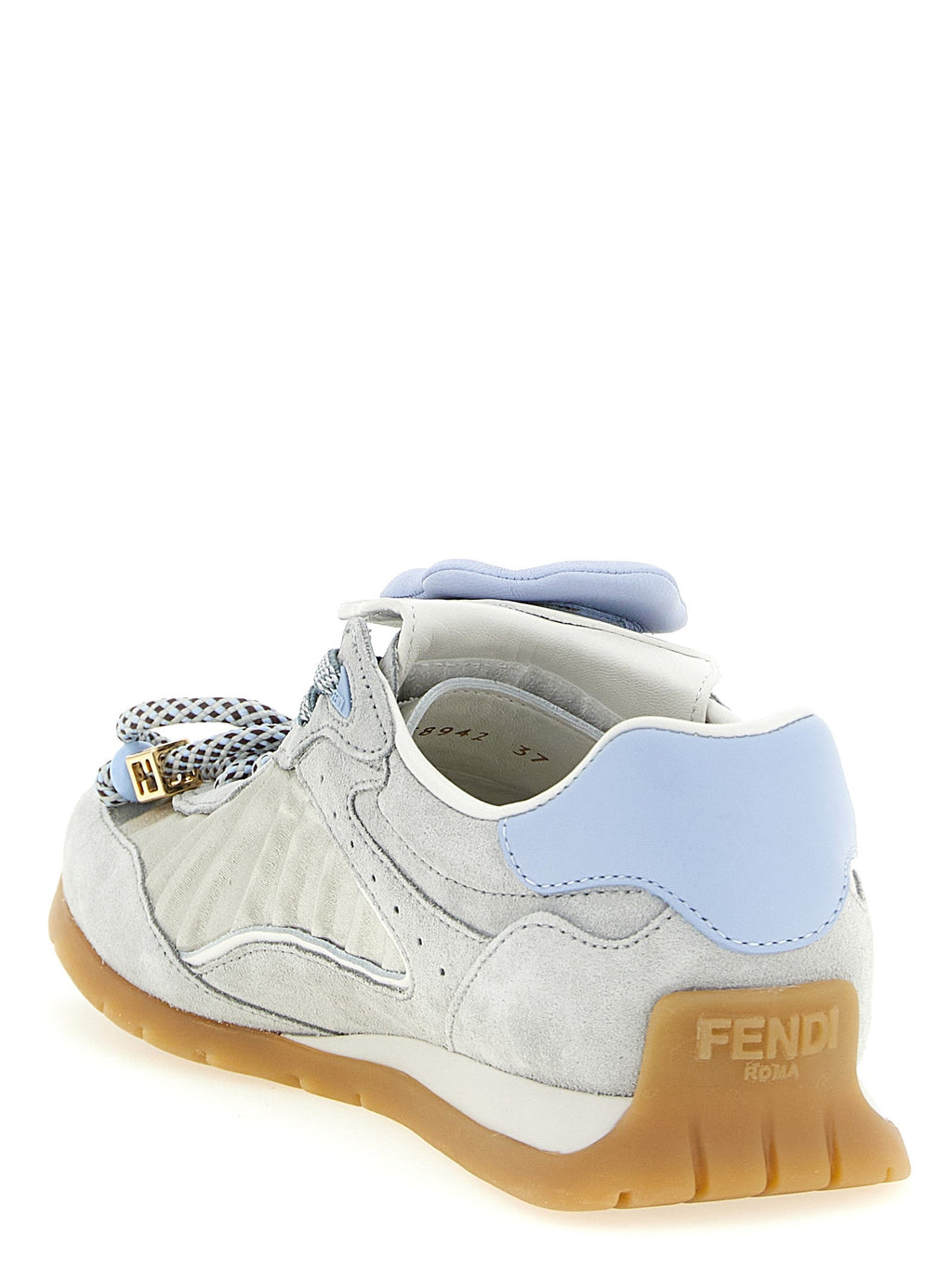 Fendi Gray Calfskin Athletic Sneakers Fendi