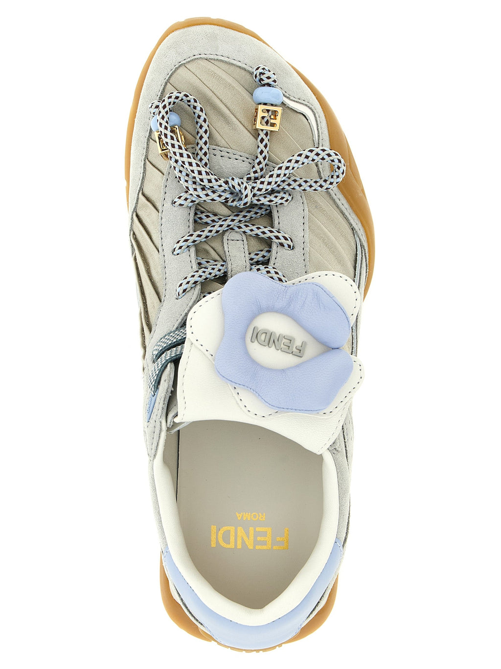 Fendi Gray Calfskin Athletic Sneakers Fendi