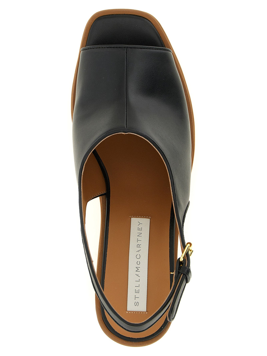 Stella McCartney Black Polyurethane Wedge Sandals Stella McCartney
