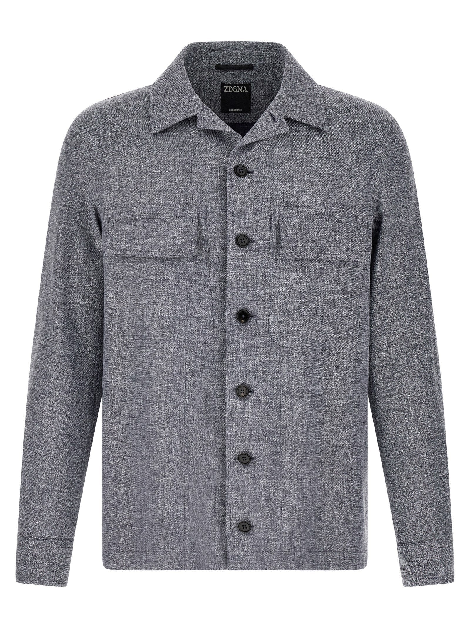 ZEGNA Blue Linen Blouse ZEGNA