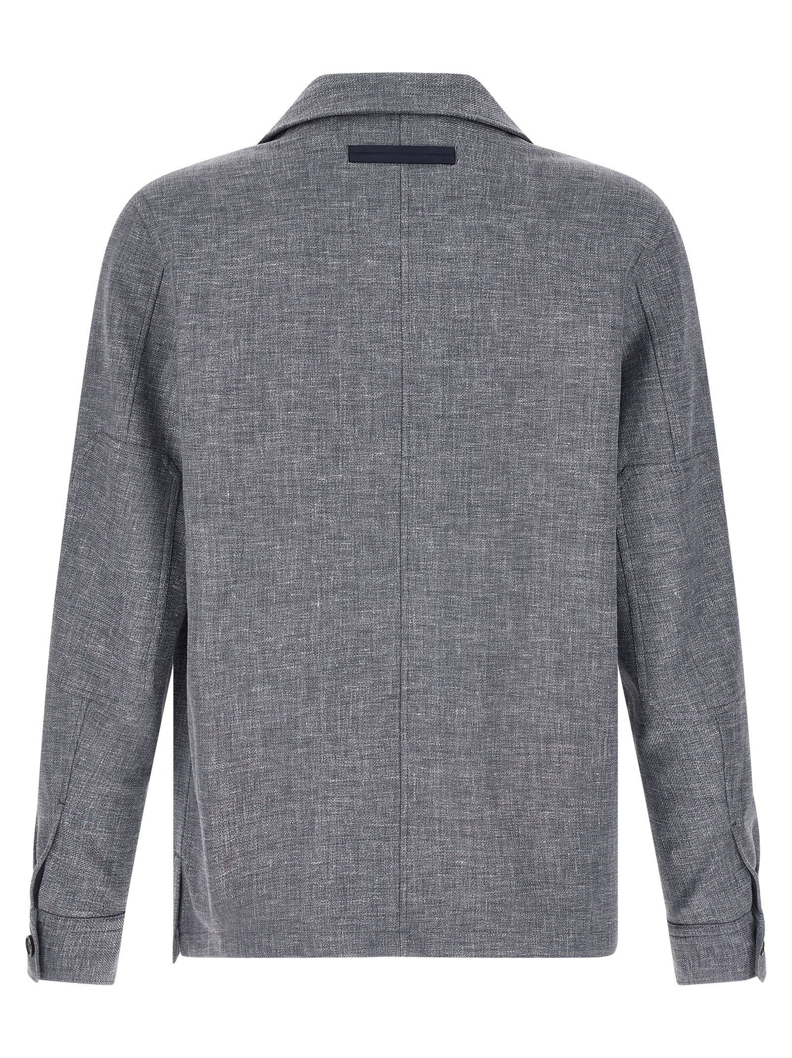 ZEGNA Blue Linen Blouse ZEGNA