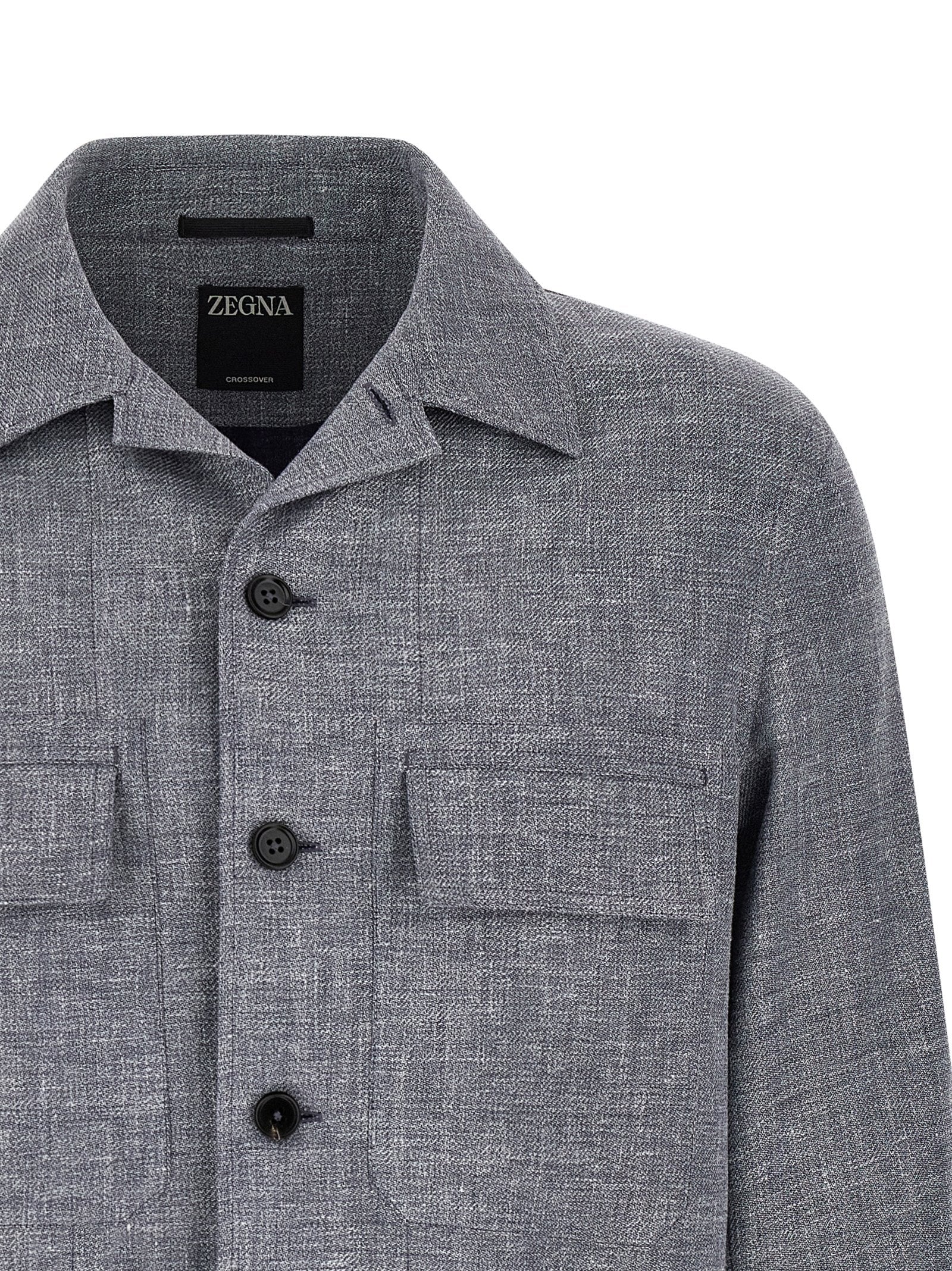 ZEGNA Blue Linen Blouse ZEGNA