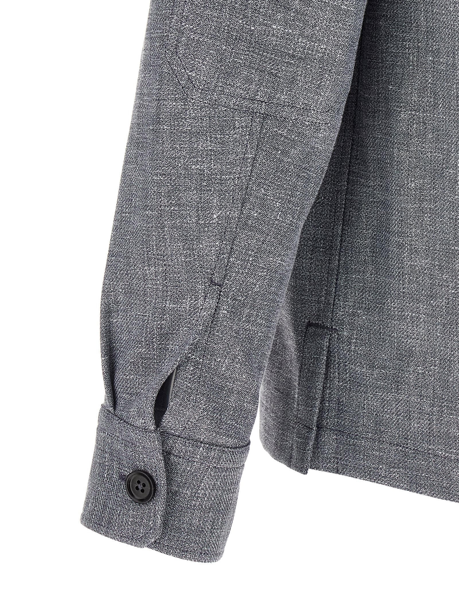 ZEGNA Blue Linen Blouse ZEGNA