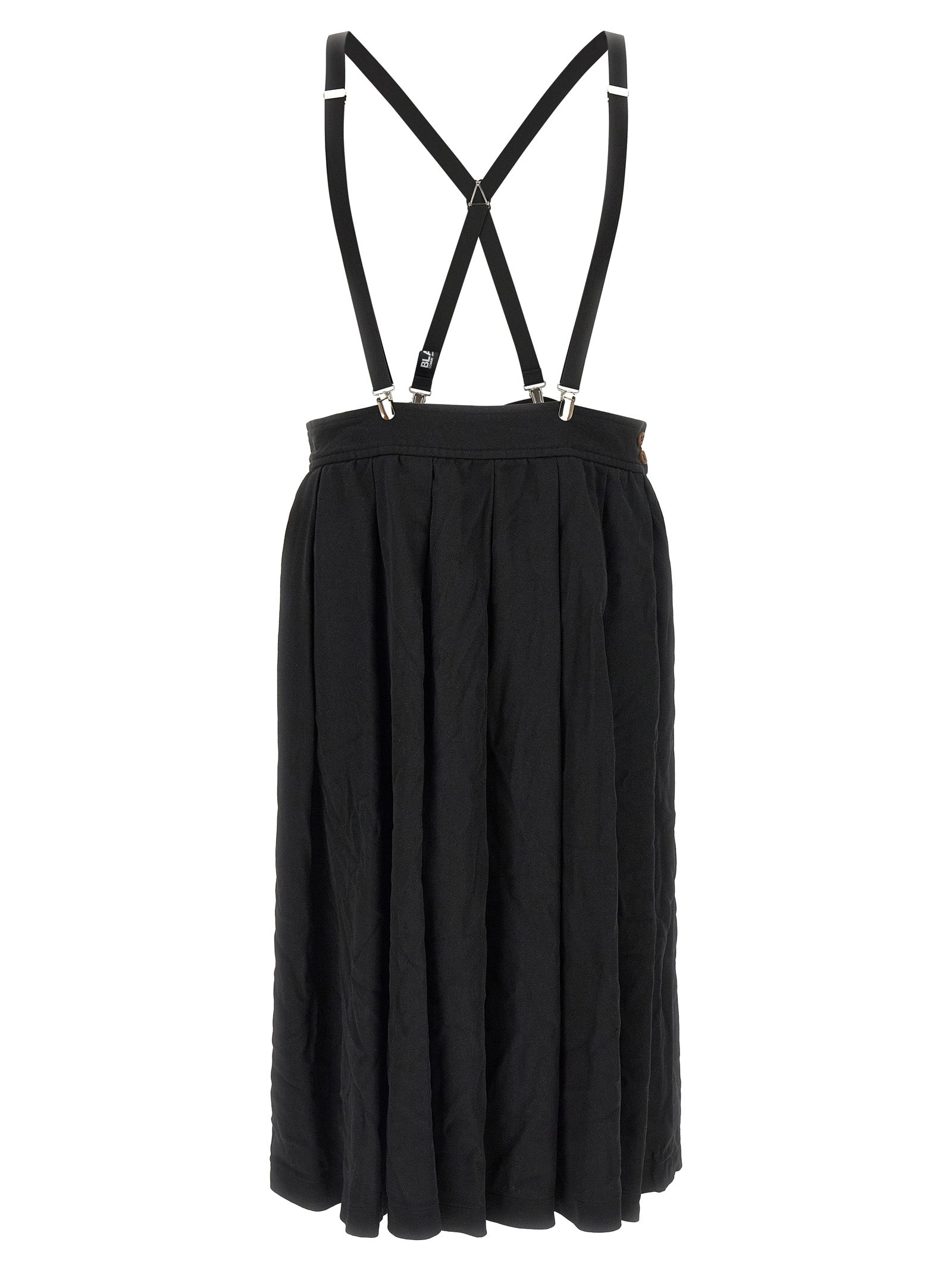 Comme Des Garçons Black Polyester Midi Skirt Comme Des Garçons
