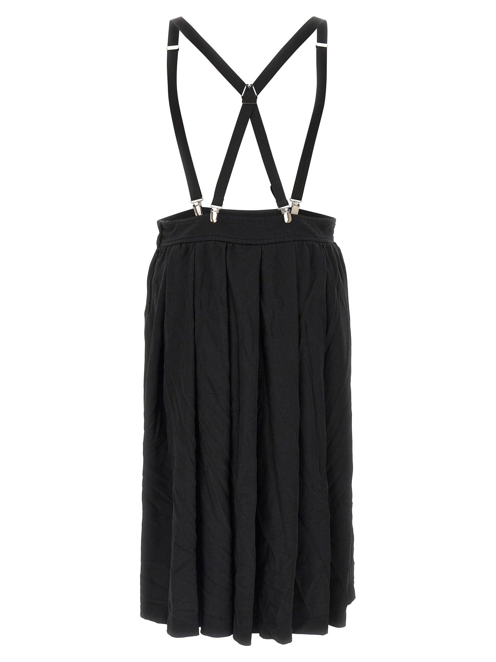 Comme Des Garçons Black Polyester Midi Skirt Comme Des Garçons