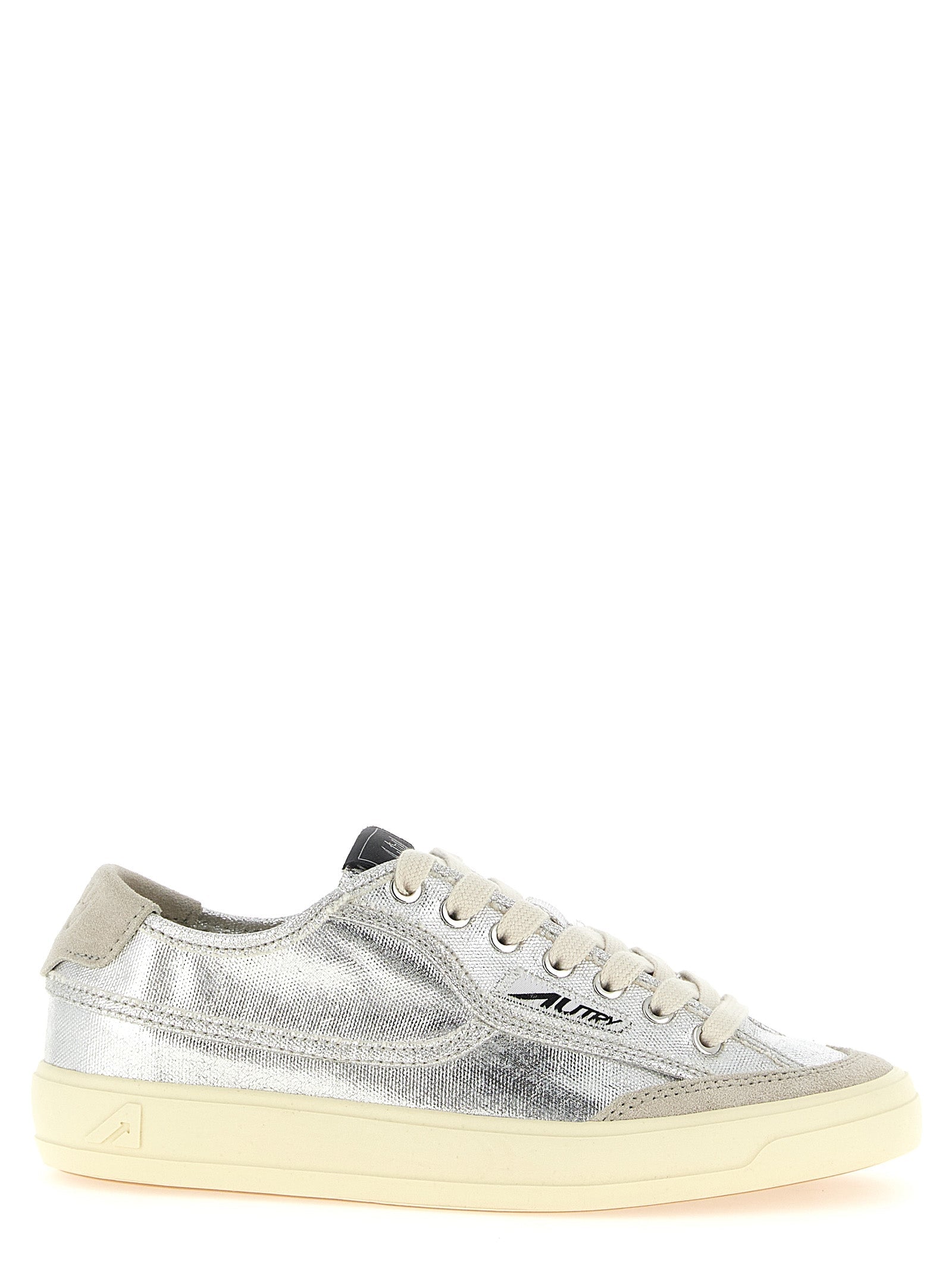 Autry Silver Canvas Low Top Sneakers Autry