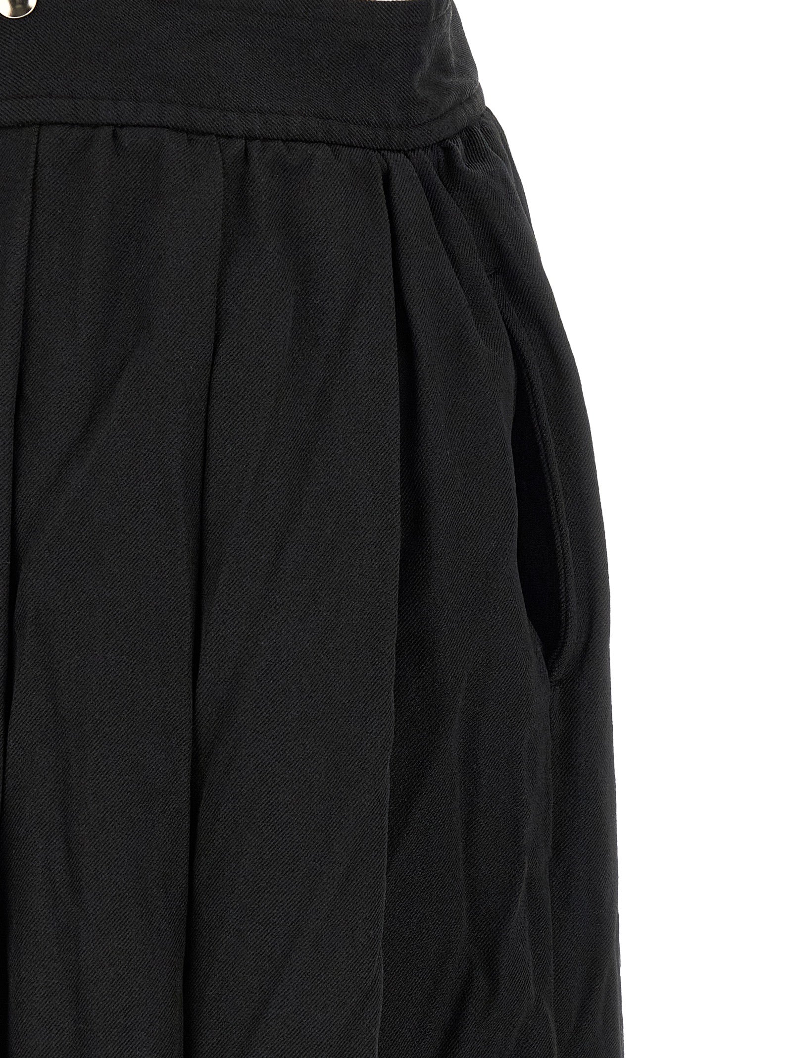 Comme Des Garçons Black Polyester Midi Skirt Comme Des Garçons