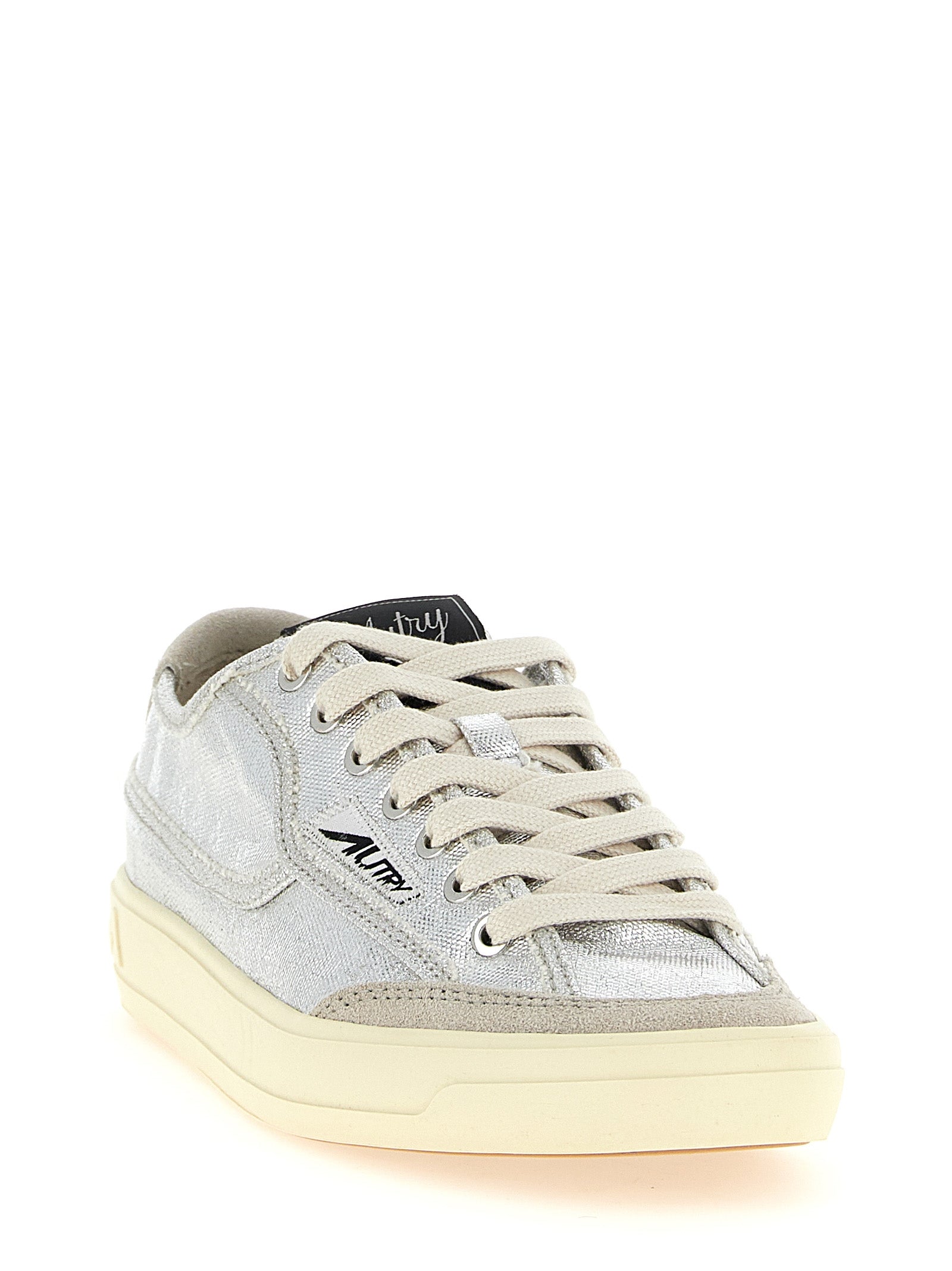 Autry Silver Canvas Low Top Sneakers Autry