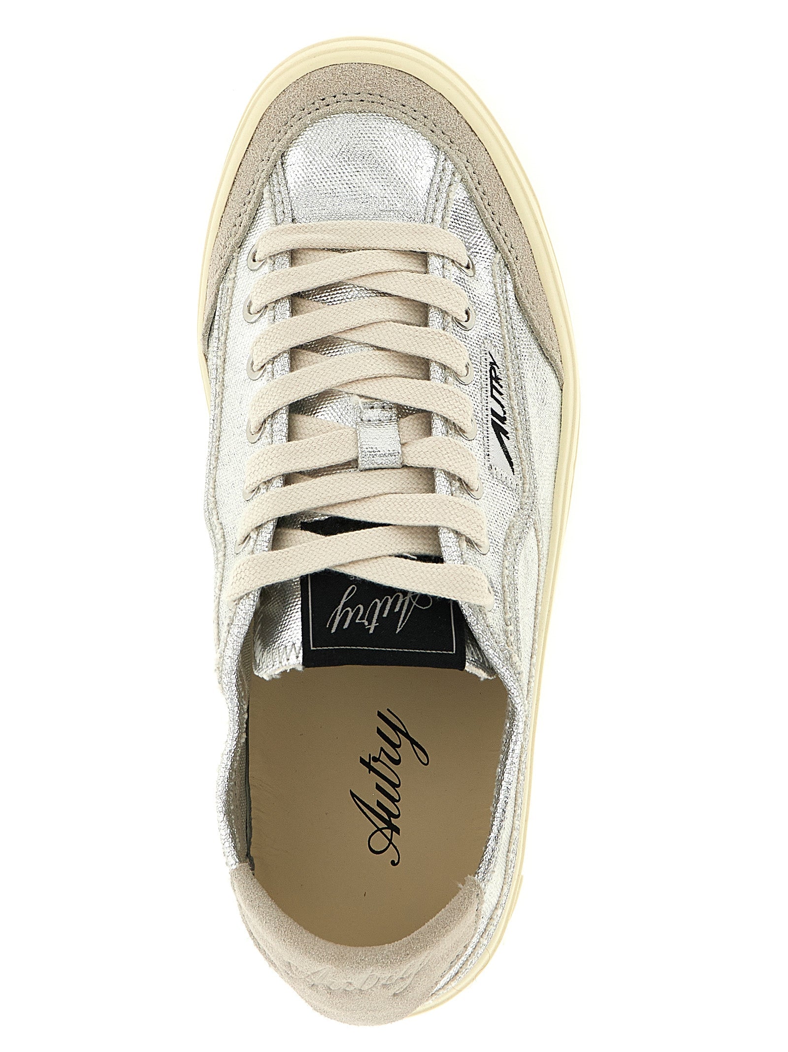 Autry Silver Canvas Low Top Sneakers Autry
