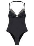 ALLIS Black Polyester One-Piece Swimsuit ALLIS