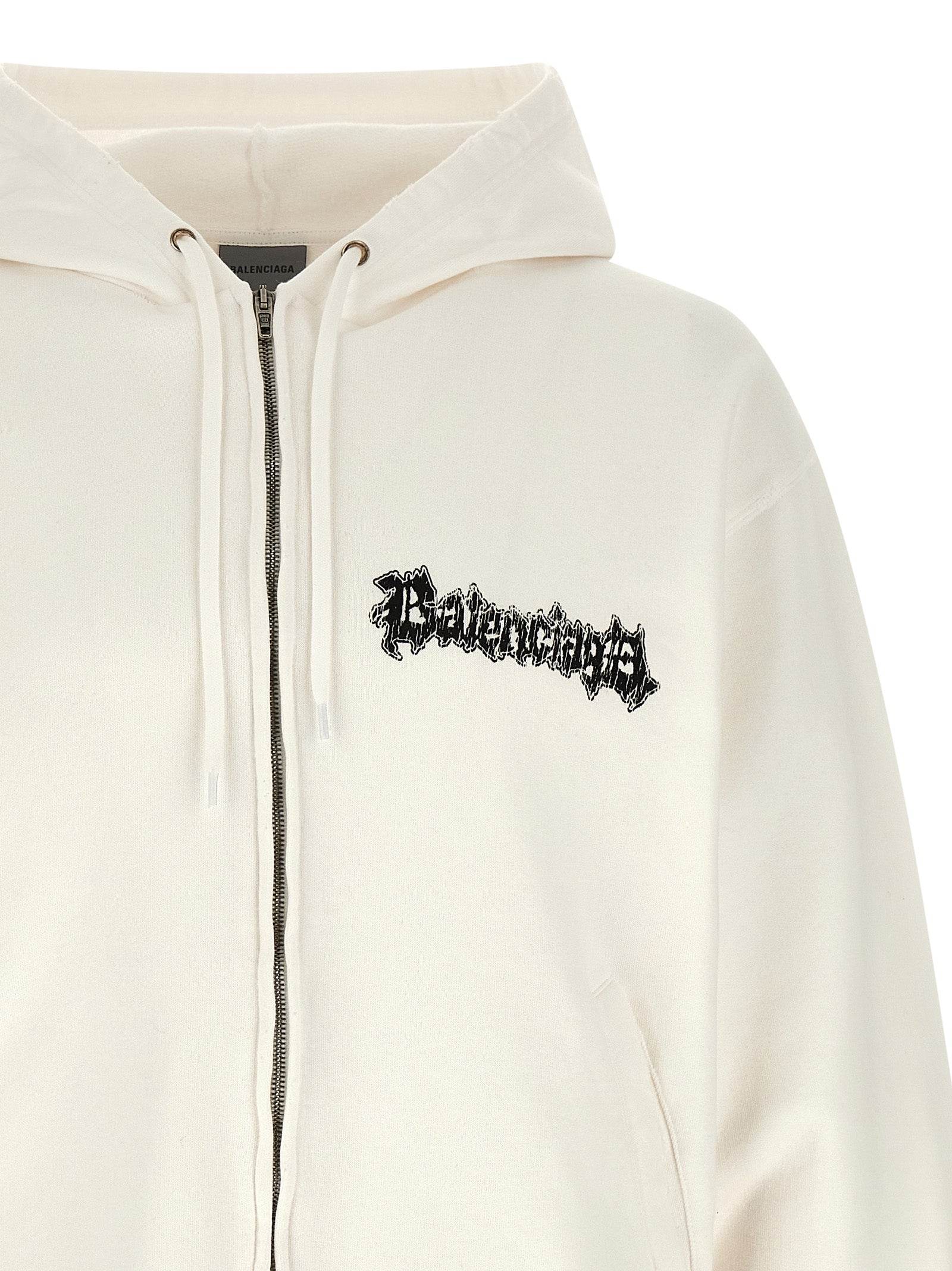 Balenciaga White Cotton Sweatshirt Balenciaga