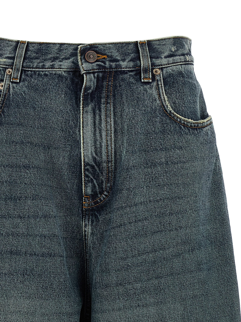 Balenciaga Blue Cotton Relaxed Fit Jeans Balenciaga