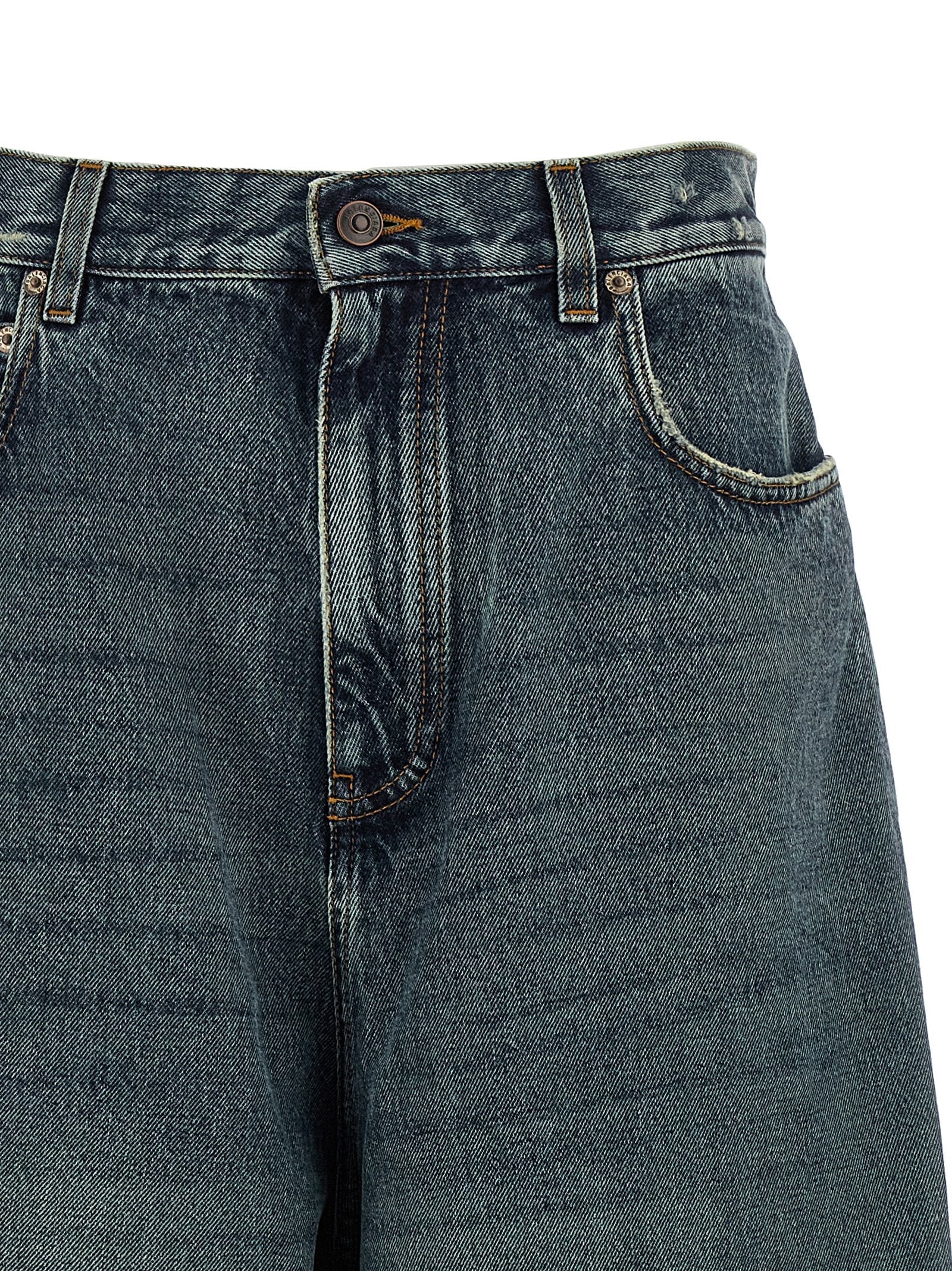 Balenciaga Blue Cotton Relaxed Fit Jeans Balenciaga