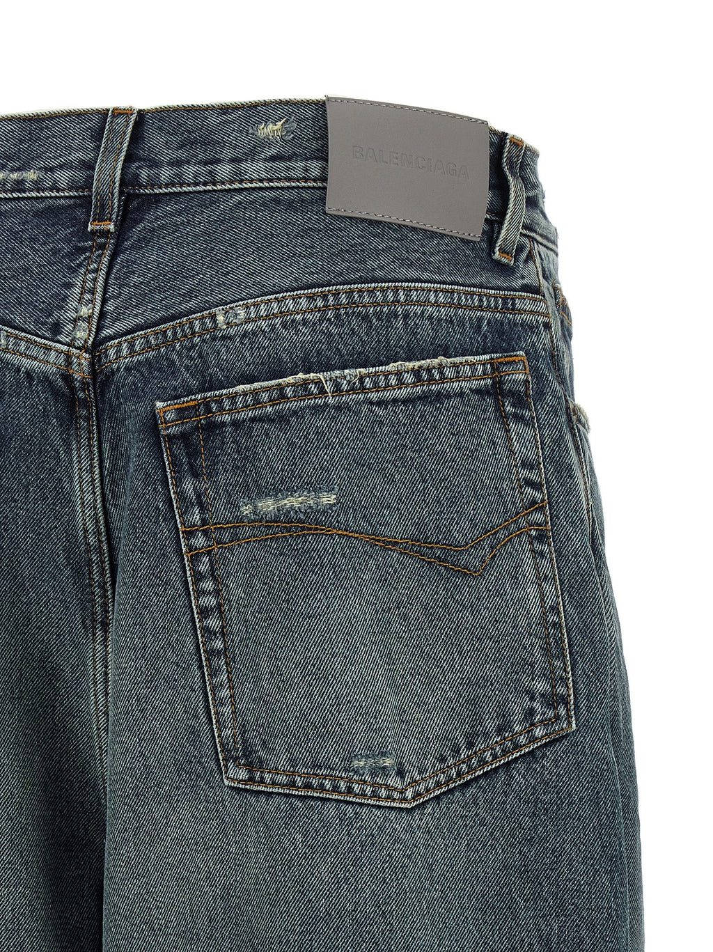 Balenciaga Blue Cotton Relaxed Fit Jeans Balenciaga