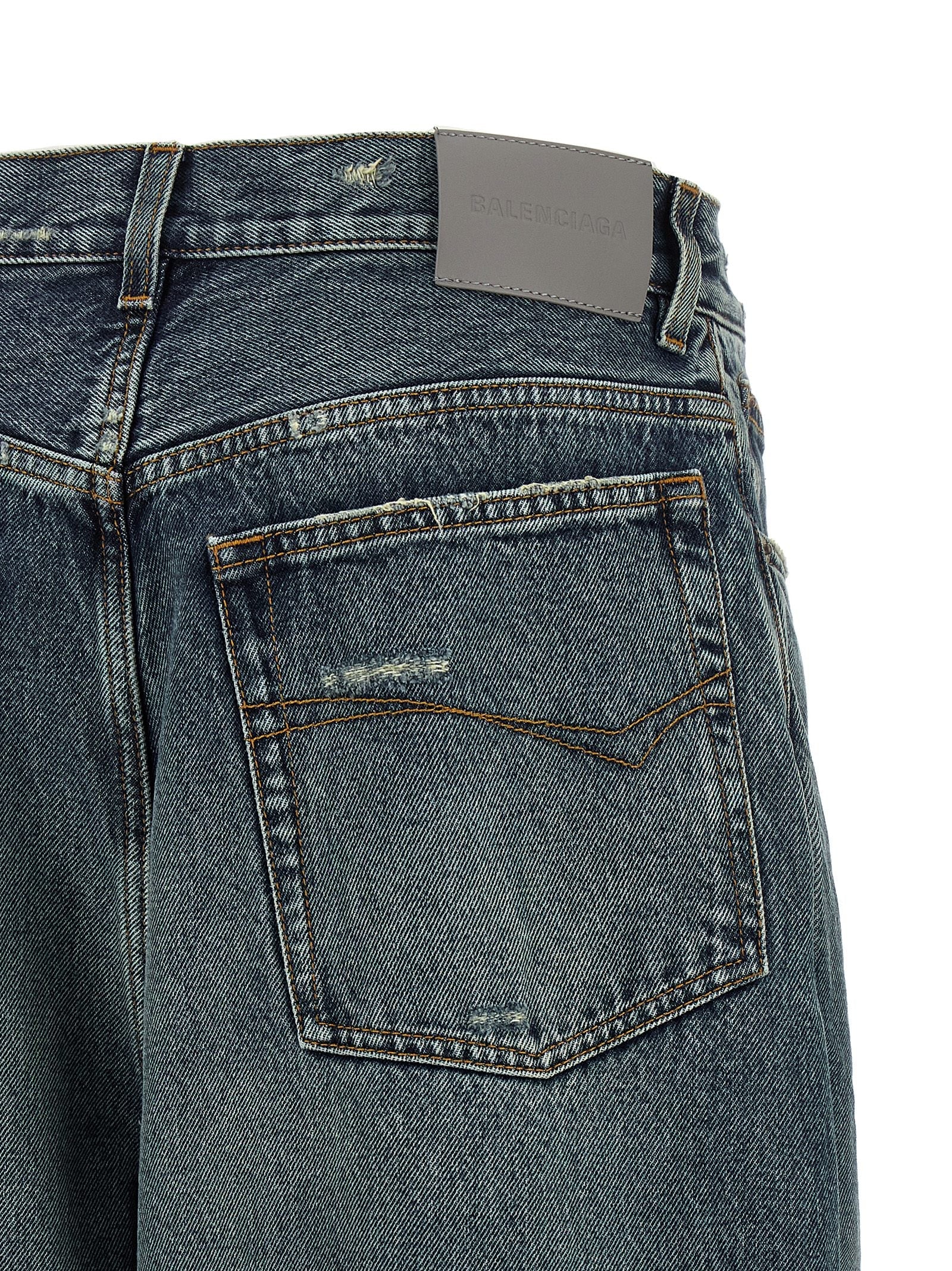 Balenciaga Blue Cotton Relaxed Fit Jeans Balenciaga